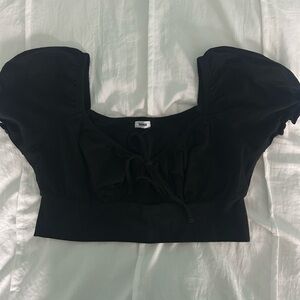 Black Puff Sleeve Top